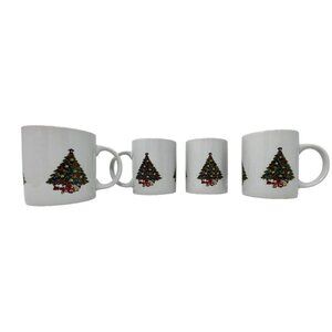 4 Sea Gull Christmas Tree Fine China MUGS Cups Coffee Tea Jian Shiang Orig Box